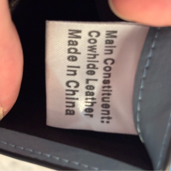 Slate Blue Pebbled Leather Compact Wallet | Genuine Cowhide Bifold - Picture 3 of 4